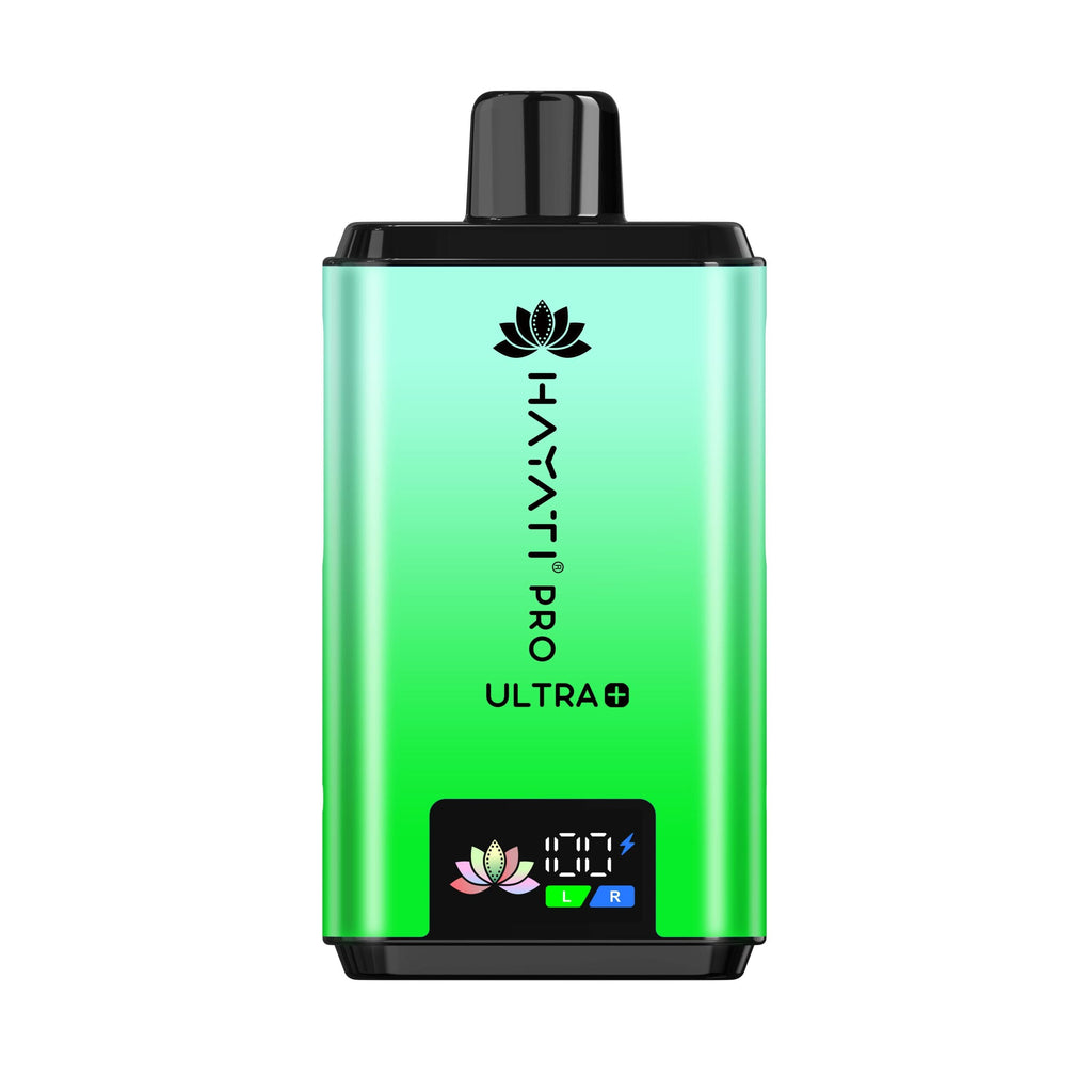 Green electronic device with 'Hayati Pro Ultra' branding on a white background