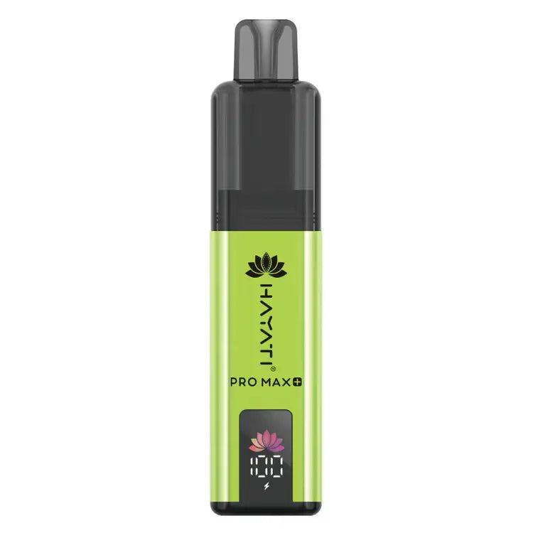 Vape device with green and black design on a white background hayati pro max plus fresh mint
