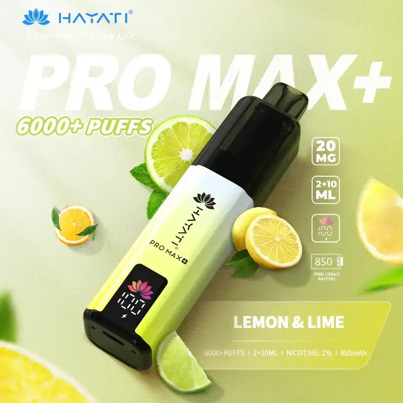 Lemon Lime Hayati Pro Max Plus 6000 Puffs Prefilled Kit