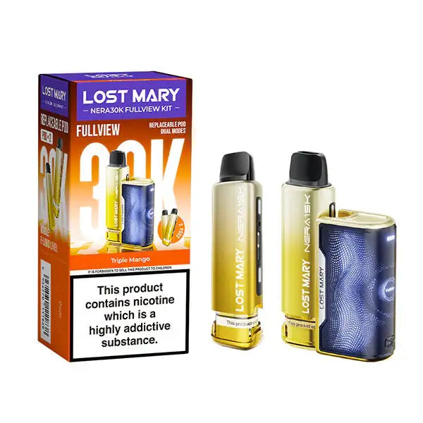 Lost Mary vape device and packaging on a white background
