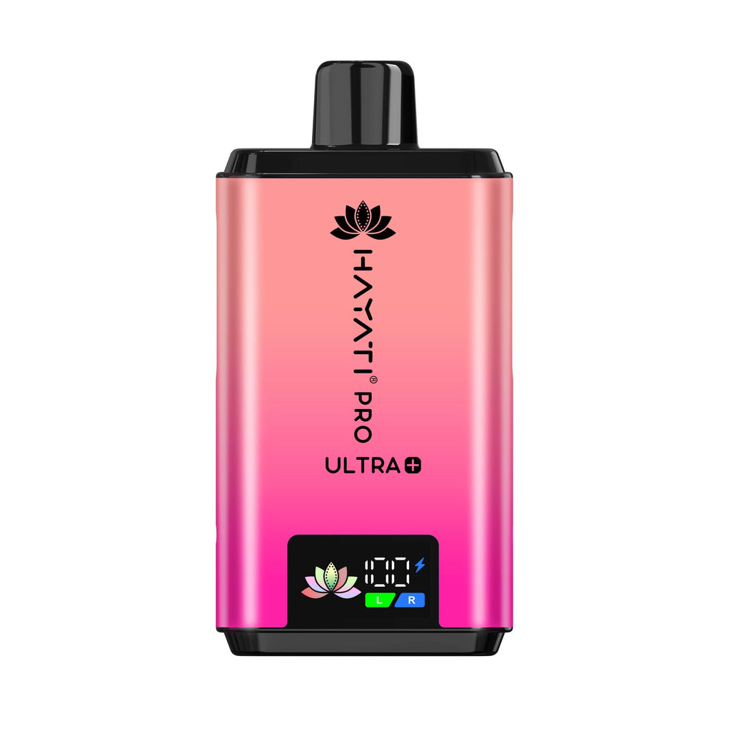 Pink and black electronic device with 'Hayati Pro Ultra' branding on a white background
