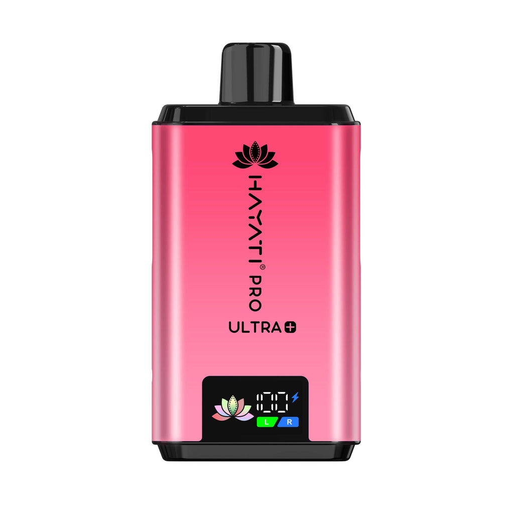 Pink electronic device with 'Hayati Pro Ultra' branding on a white background