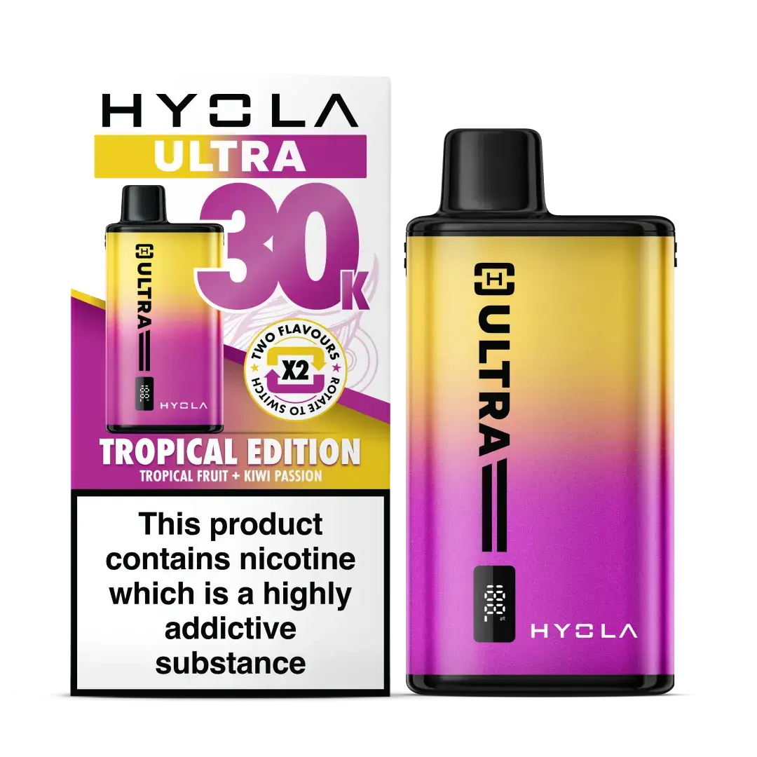 Hyola Ultra vape device and packaging on a white background