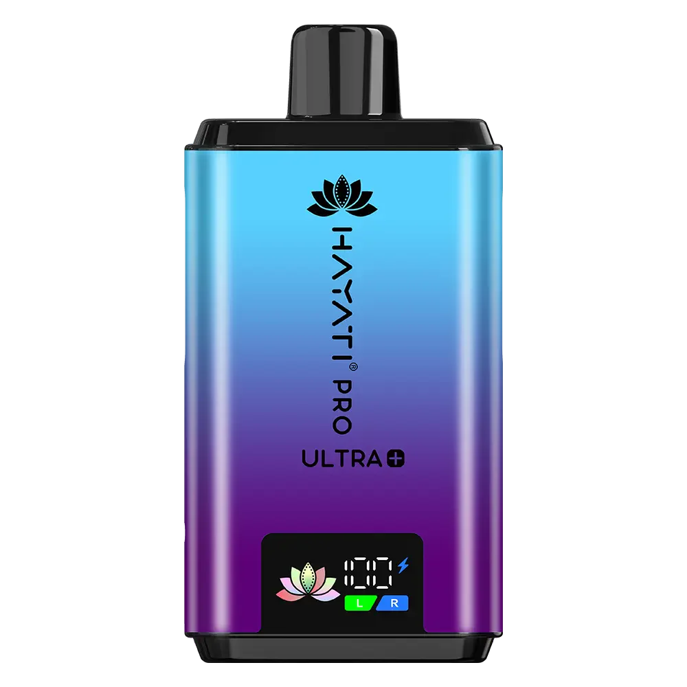 Gradient blue to purple electronic device with 'Hayati Pro Ultra' branding on a white background