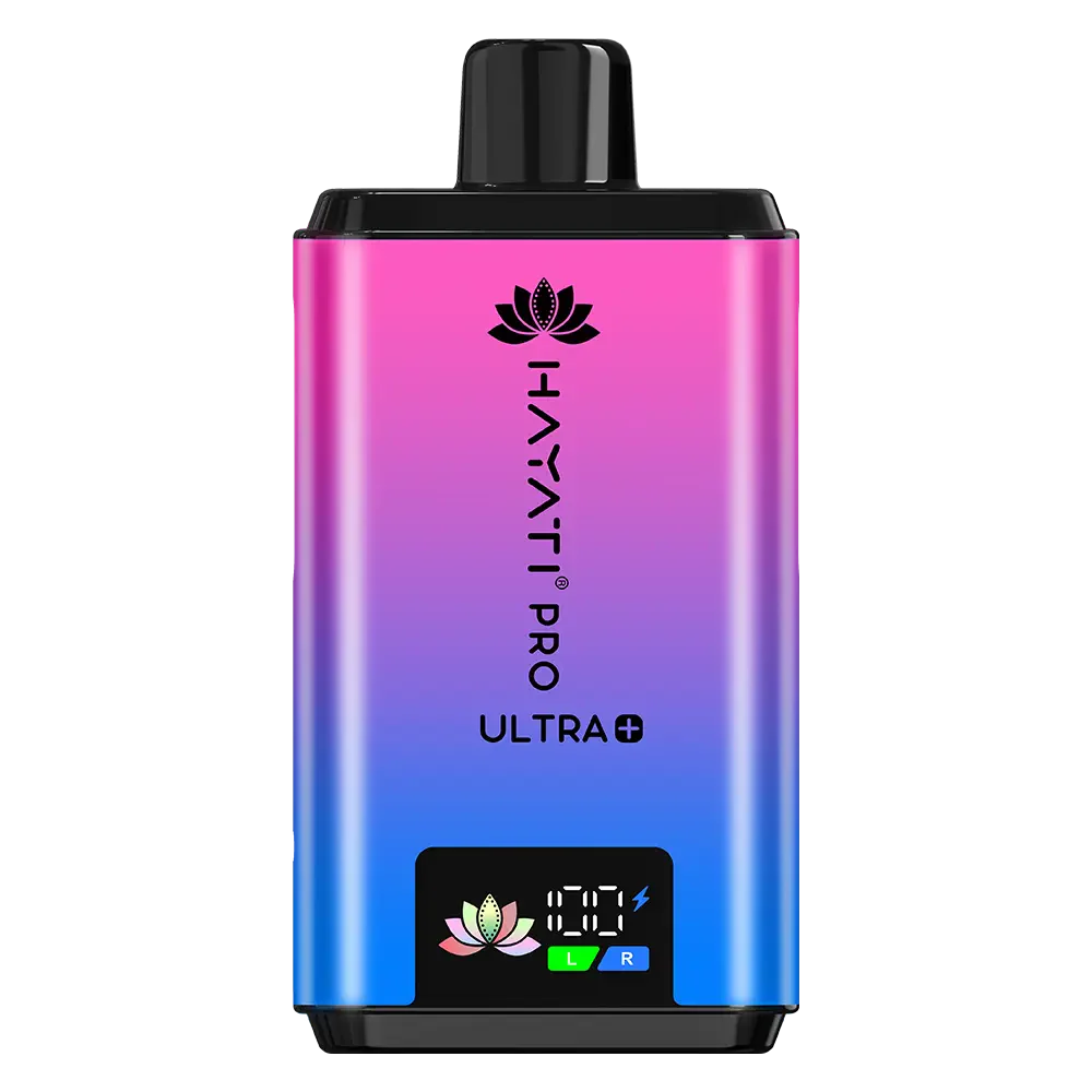 Gradient-colored electronic device with 'Hayati Pro Ultra' branding on a white background