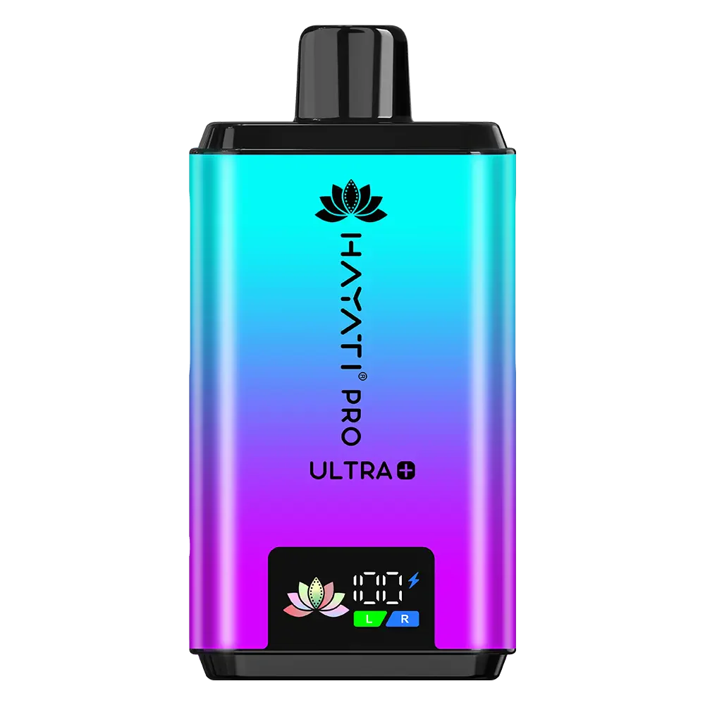 Gradient blue to purple electronic device with 'Hayati Pro Ultra' branding on a white background