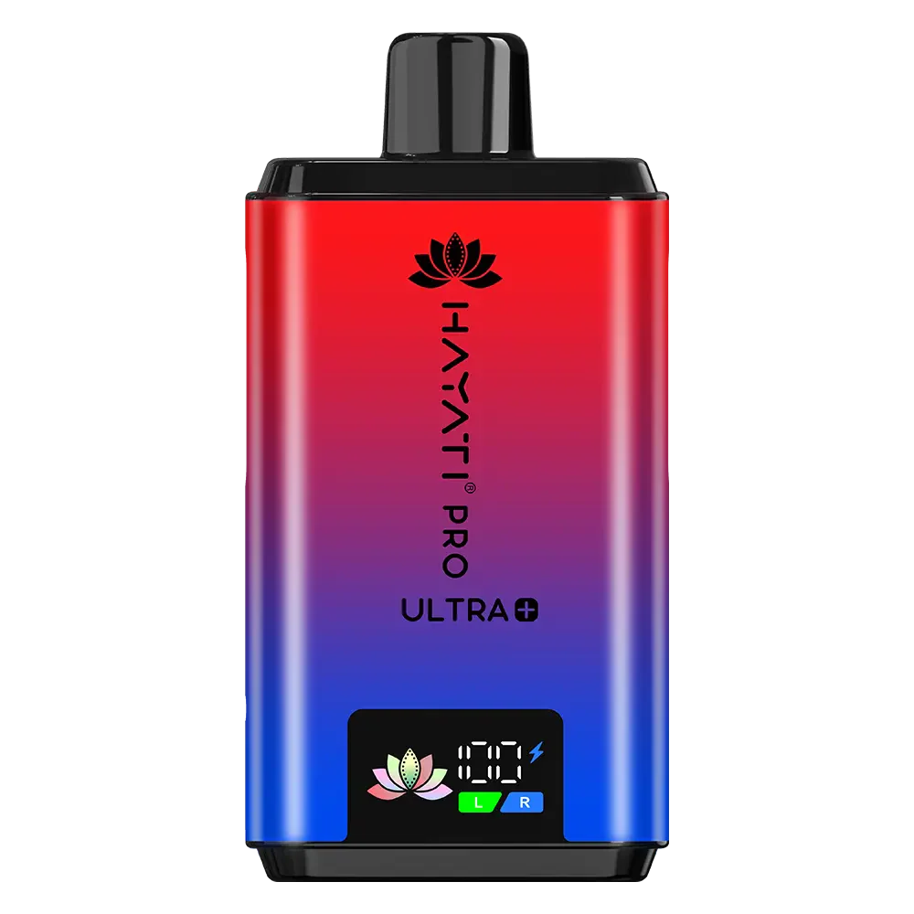 Gradient red to blue electronic device with 'Hayati Pro Ultra' branding on a white background