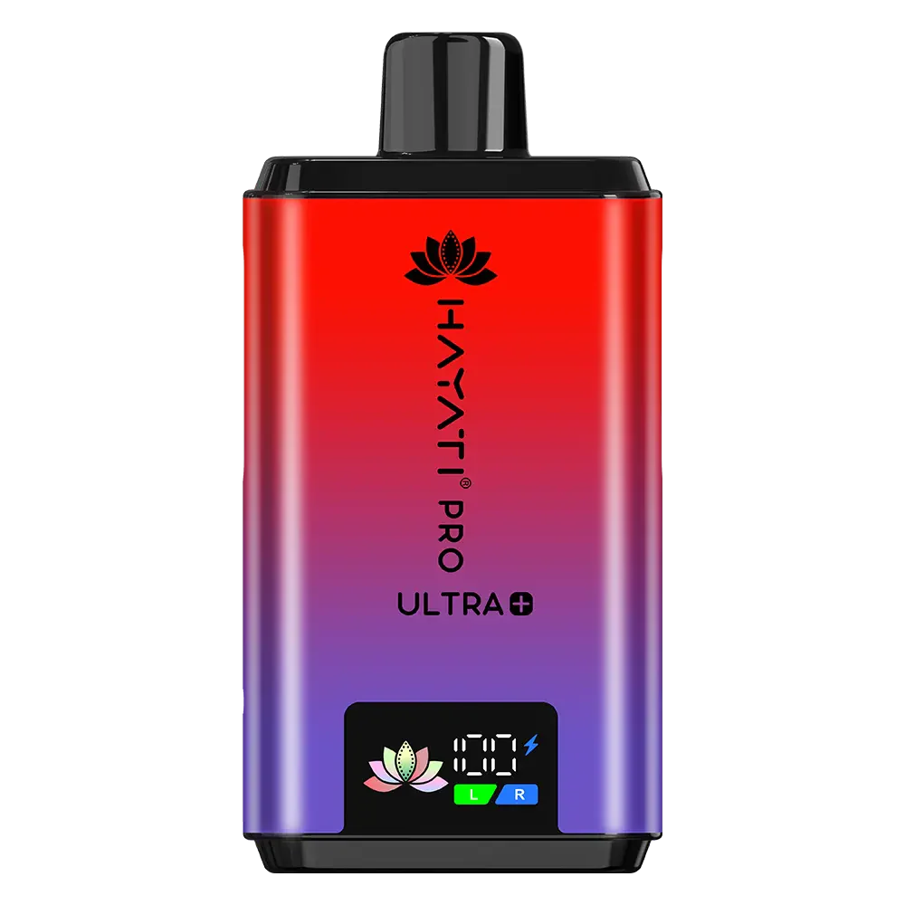 Gradient red to purple electronic device with 'Hayati' branding on a white background