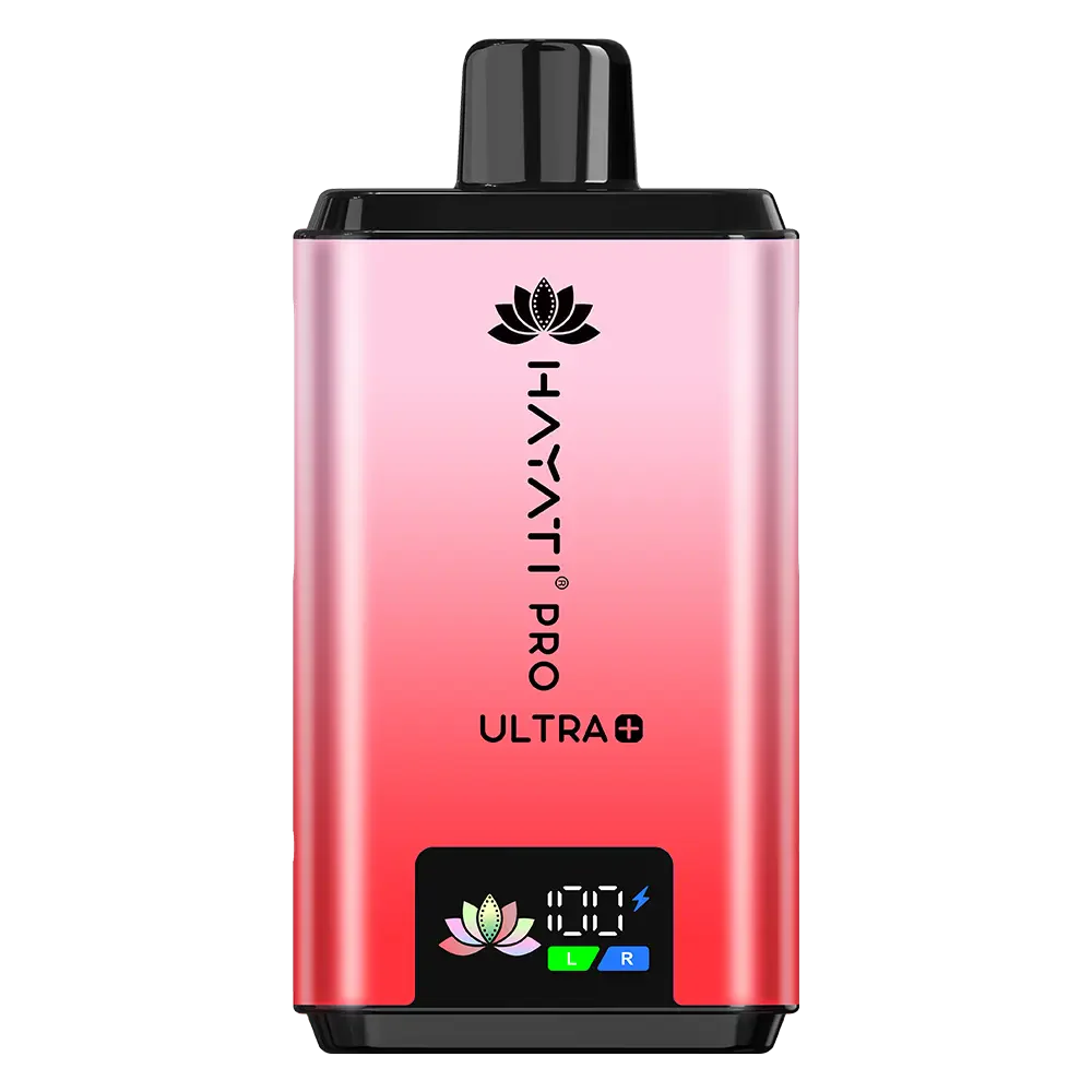 Hayati Pro Ultra+ electronic device with a pink gradient and visible brand logo on a white background
